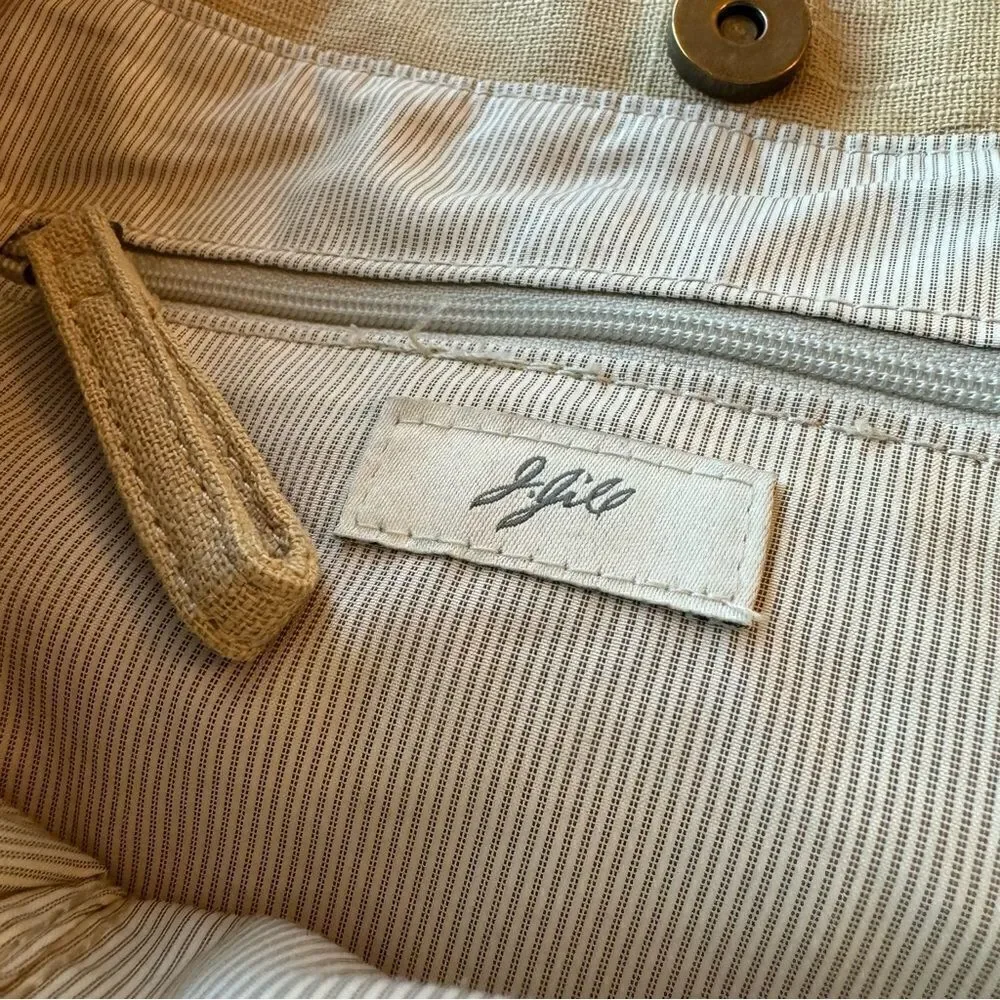 J. Jill Women’s Tan Linen Woven Tote Hobo Hand Bag